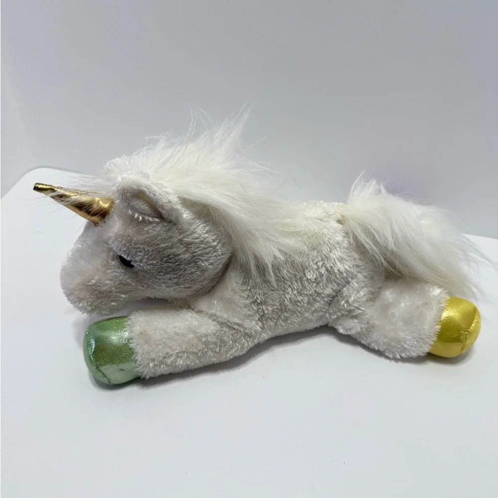 Aurora Plush Unicorn Stuffed Animal - White with Gold Horn and Colorful Hooves